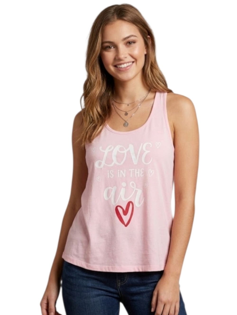 NWT Cozy Couture Love Is In The Air Pink Tank Top Size‎ Large